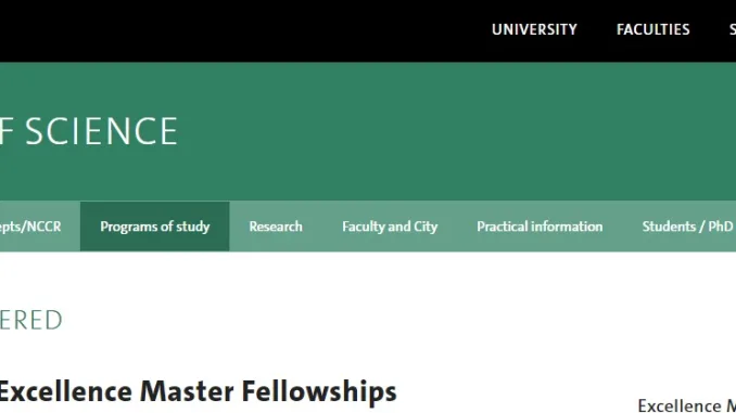 University of Geneva Excellent Master's Scholarships